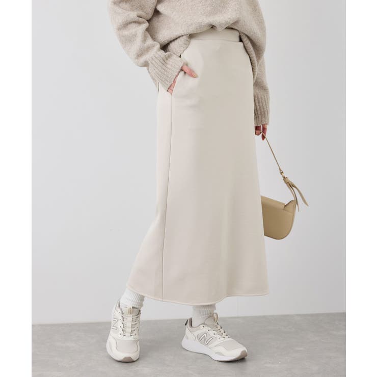 3サイズ展開】裏起毛ボンディングジョーゼットアイラインスカート[品番