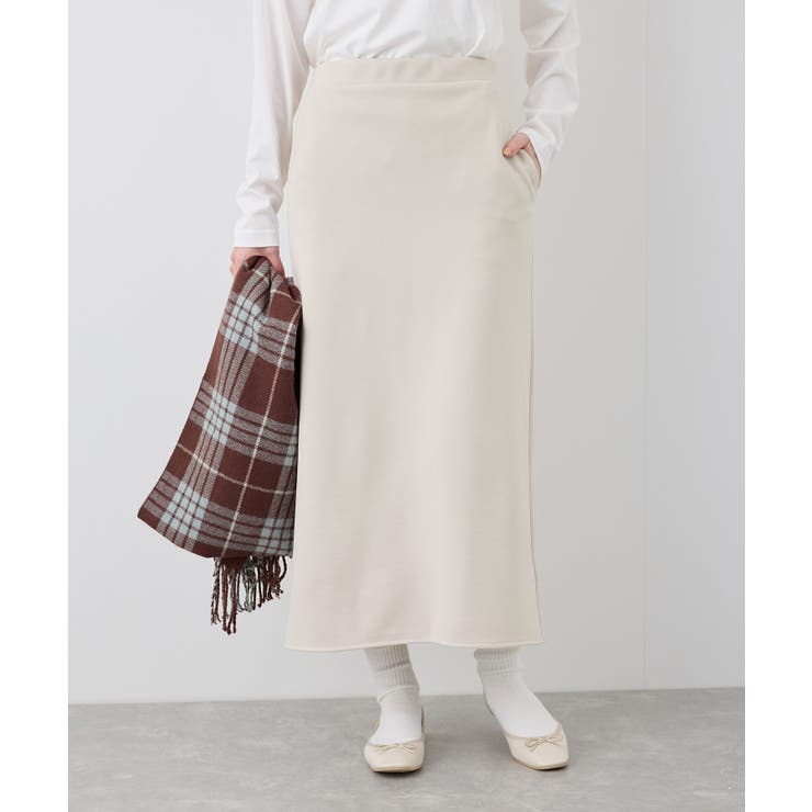 3サイズ展開】裏起毛ボンディングジョーゼットアイラインスカート[品番