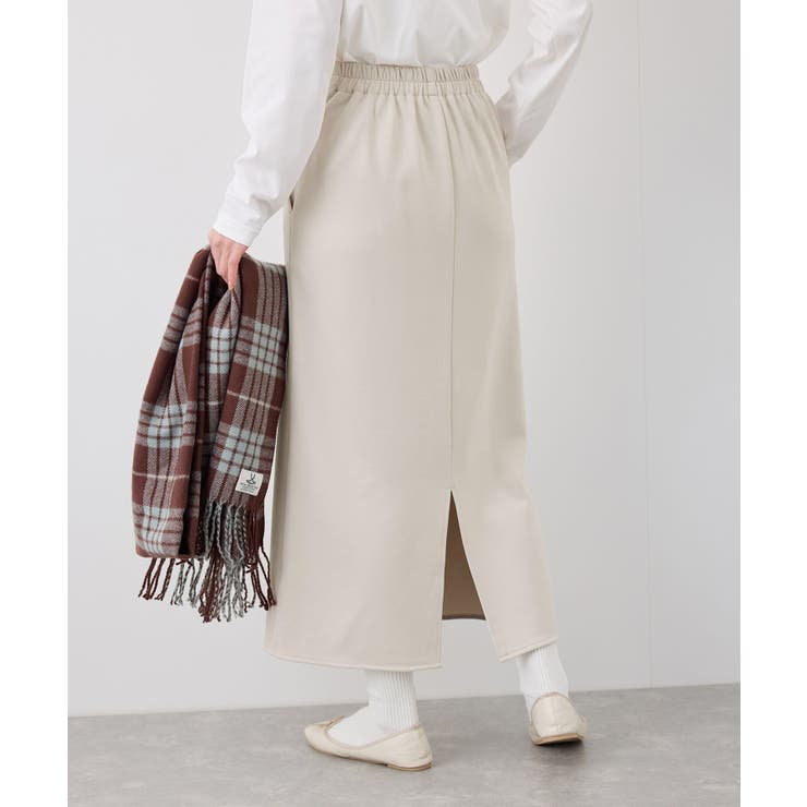 3サイズ展開】裏起毛ボンディングジョーゼットアイラインスカート[品番