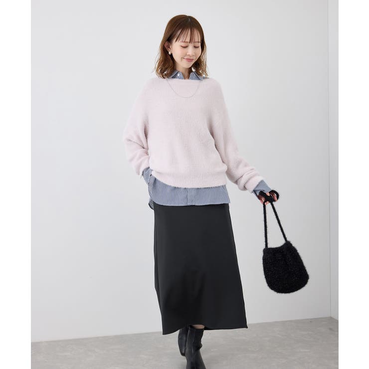 【3サイズ展開】裏起毛ボンディングジョーゼットアイラインスカート | ROPE' PICNIC | 詳細画像2 