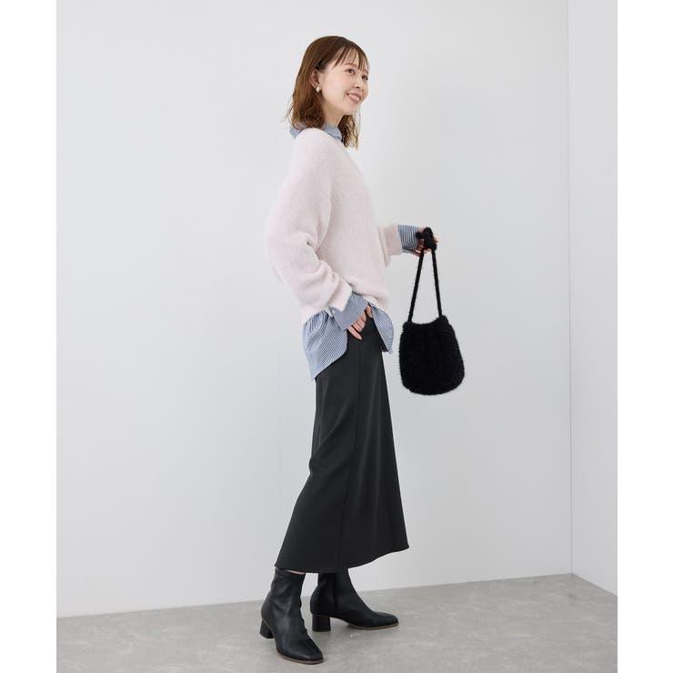【3サイズ展開】裏起毛ボンディングジョーゼットアイラインスカート | ROPE' PICNIC | 詳細画像3 