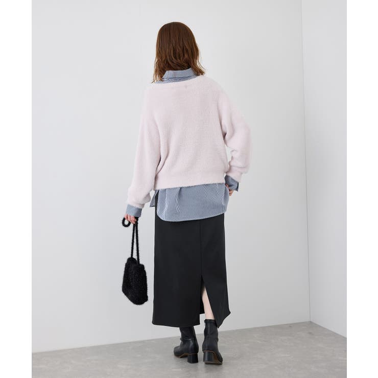 【3サイズ展開】裏起毛ボンディングジョーゼットアイラインスカート | ROPE' PICNIC | 詳細画像4 