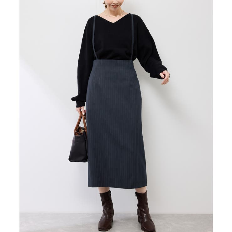 ネイビー(40) | ナローサスペンダースカート | ROPE' PICNIC