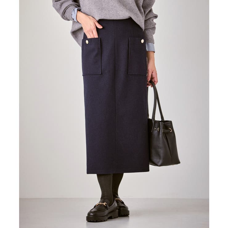 ネイビー(40) | ジャージーアイラインスカート | ROPE' PICNIC