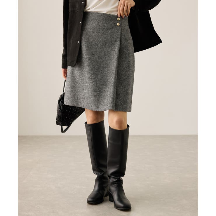 ラメカルゼラップ風金ボタンミニスカート | ROPE' PICNIC | 詳細画像1 