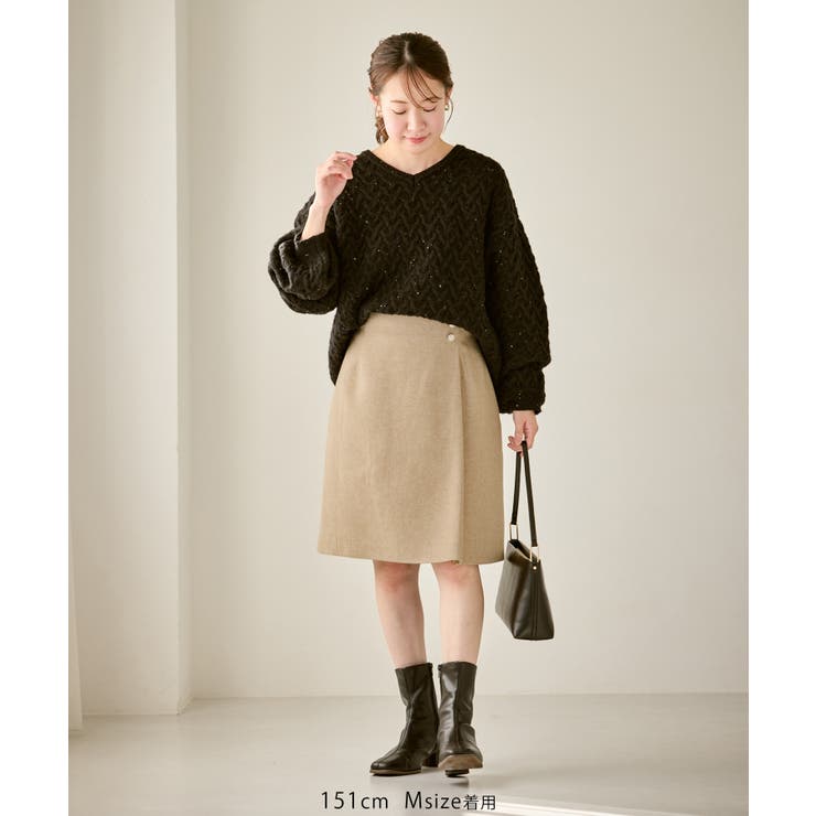 ラメカルゼラップ風金ボタンミニスカート | ROPE' PICNIC | 詳細画像18 