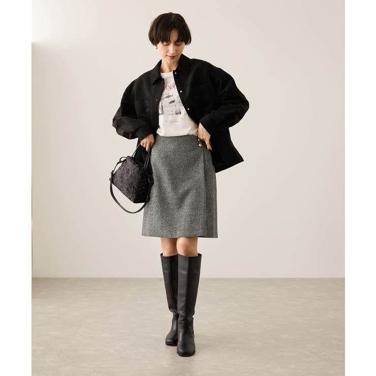 ラメカルゼラップ風金ボタンミニスカート | ROPE' PICNIC | 詳細画像4 