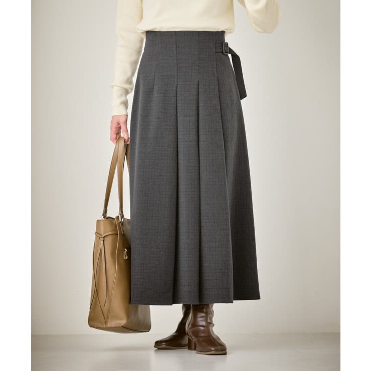 ブラック系(02) | レディハンサムシリーズ ウールライクタックキルトスカート/セットアップ対応 | ROPE' PICNIC