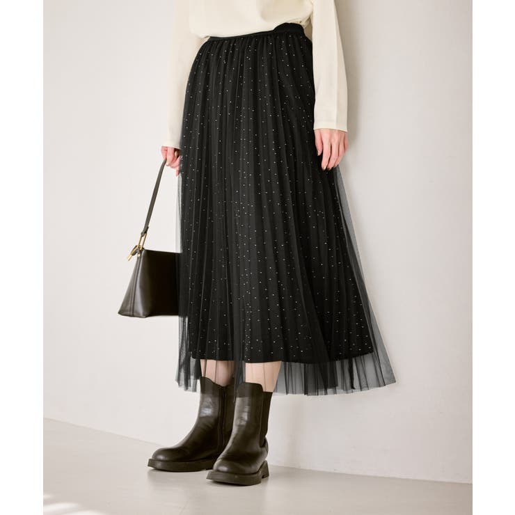 キラキラチュールプリーツスカート/着丈が選べる | ROPE' PICNIC | 詳細画像1 