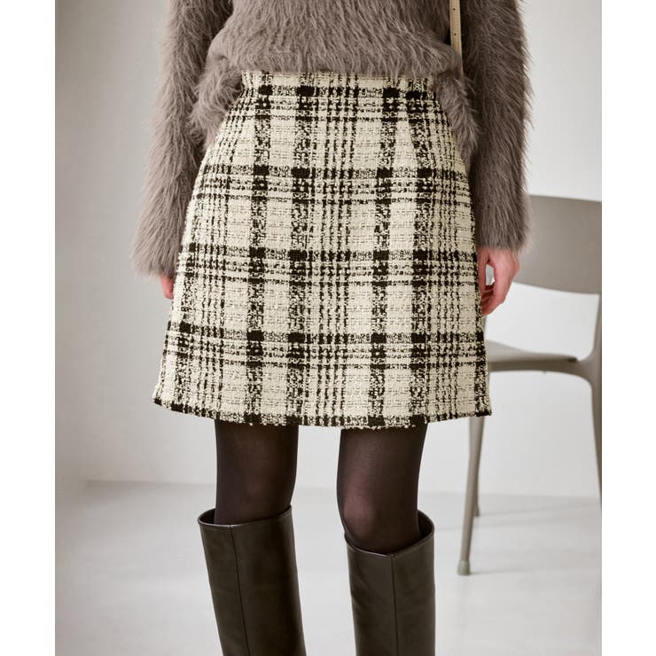 キナリ(16) | ファンシーツイードチェックミニスカート | ROPE' PICNIC