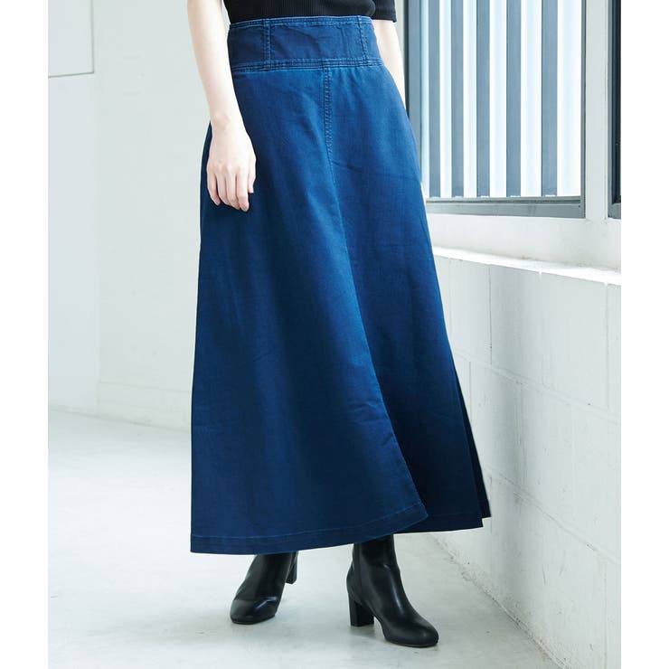 MM6 Maison Margielaデニム風プリーツスカート ひざ丈　36 MM6 Maison Margielaデニム風プリーツスカート ひざ丈 36