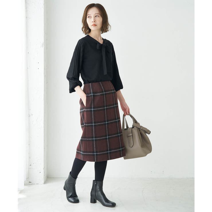 【WEB限定】coffeeチェックアイラインスカート | ROPE' PICNIC | 詳細画像16 