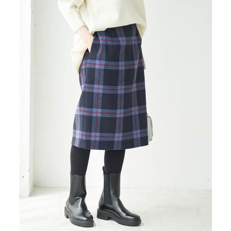 ネイビー系(41) | 【WEB限定】coffeeチェックアイラインスカート | ROPE' PICNIC