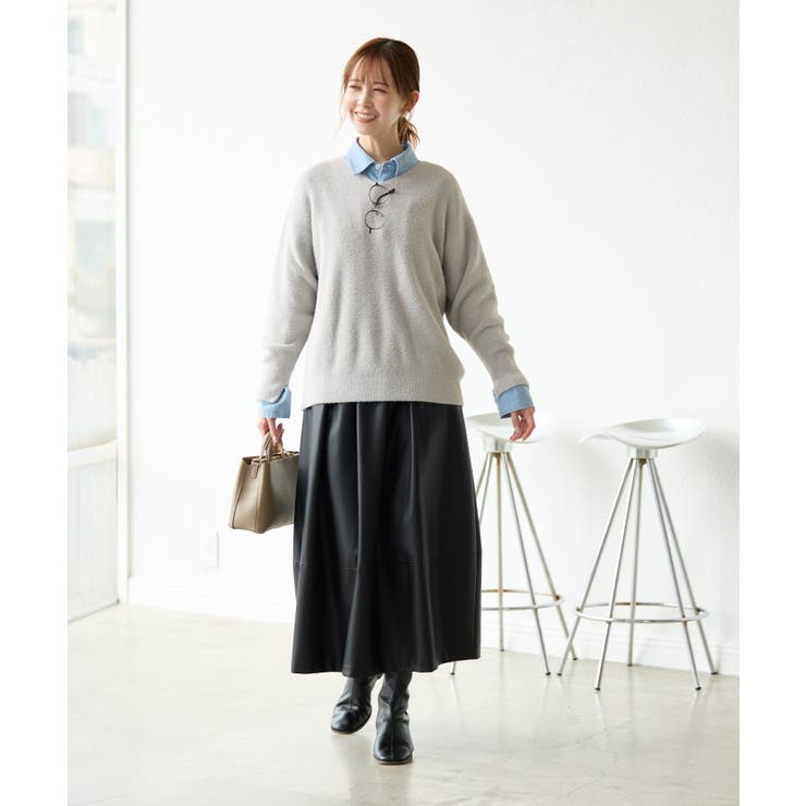 【emur/エミュール】シンセティックレザーコクーンスカート | ROPE' PICNIC | 詳細画像2 