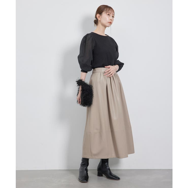 【emur/エミュール】シンセティックレザーコクーンスカート | ROPE' PICNIC | 詳細画像24 