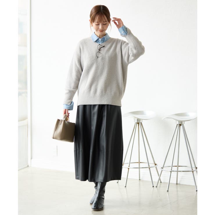 【emur/エミュール】シンセティックレザーコクーンスカート | ROPE' PICNIC | 詳細画像3 