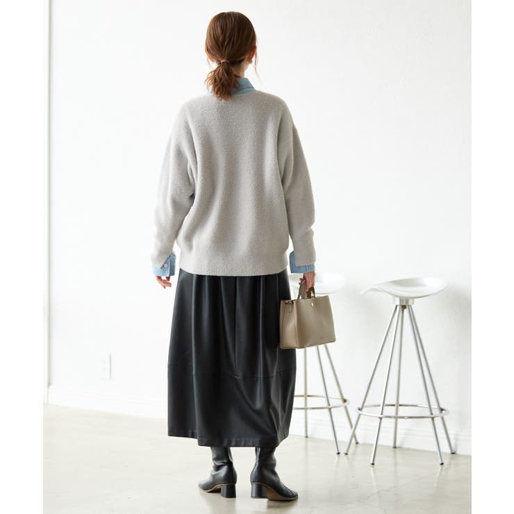 【emur/エミュール】シンセティックレザーコクーンスカート | ROPE' PICNIC | 詳細画像4 