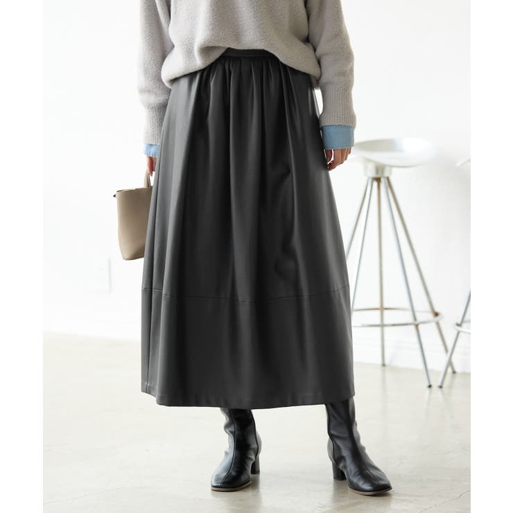 【emur/エミュール】シンセティックレザーコクーンスカート | ROPE' PICNIC | 詳細画像5 