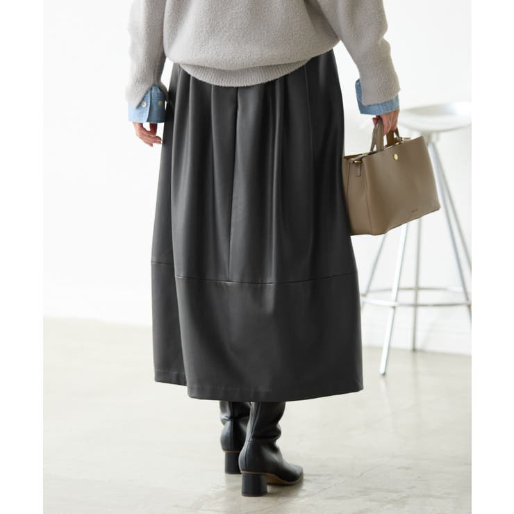 【emur/エミュール】シンセティックレザーコクーンスカート | ROPE' PICNIC | 詳細画像6 