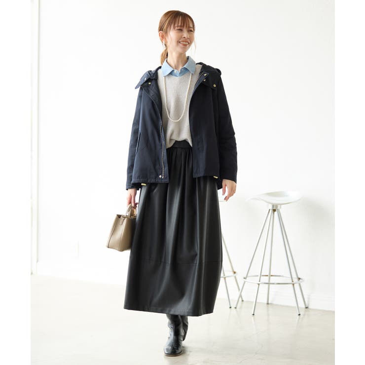 【emur/エミュール】シンセティックレザーコクーンスカート | ROPE' PICNIC | 詳細画像8 