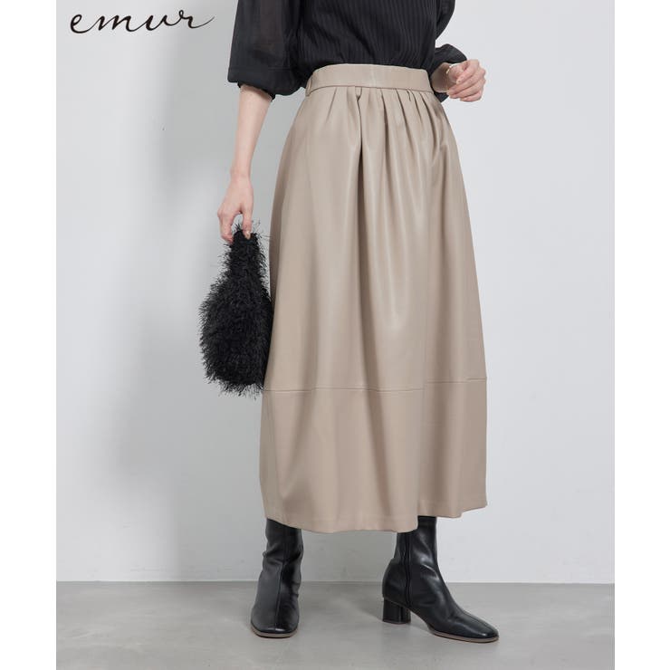 ベージュ系(28) | 【emur/エミュール】シンセティックレザーコクーンスカート | ROPE' PICNIC
