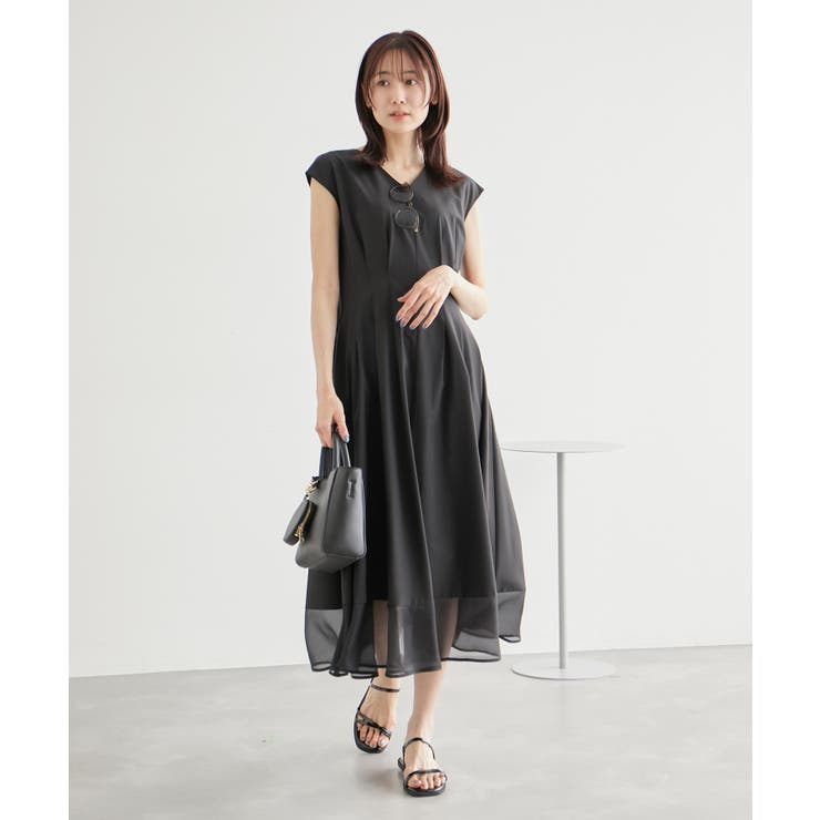 撥水加工/裾シアータックワンピース[品番：RPCW0043925]｜ROPE 
