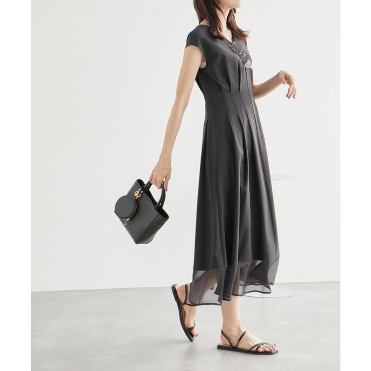 撥水加工/裾シアータックワンピース[品番：RPCW0043925]｜ROPE 