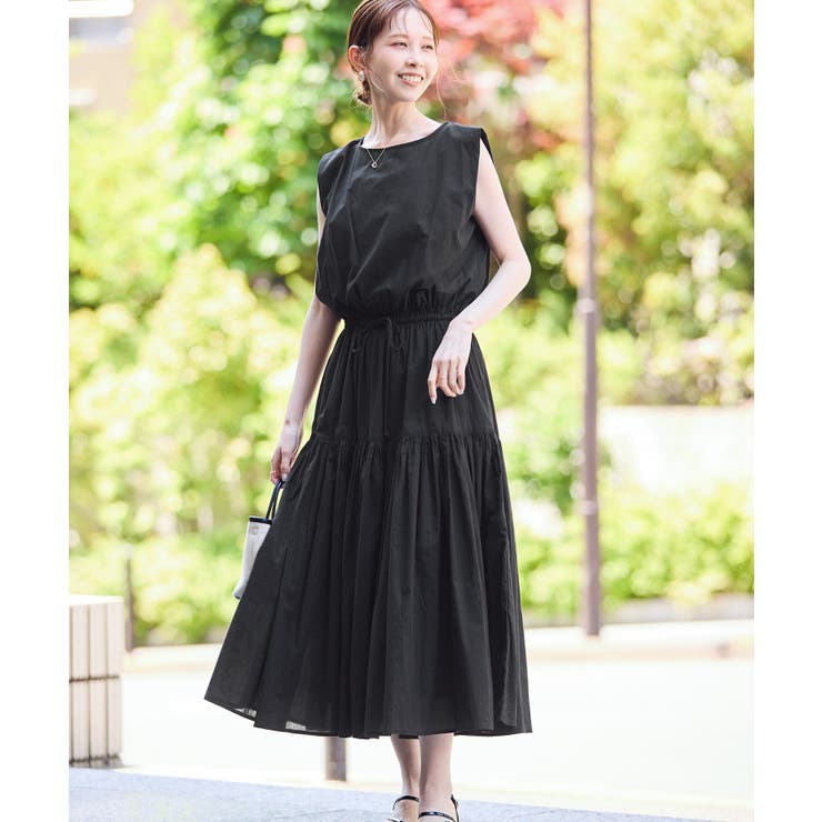 ブラック(01) | コットンボイルティアードワンピース | ROPE' PICNIC