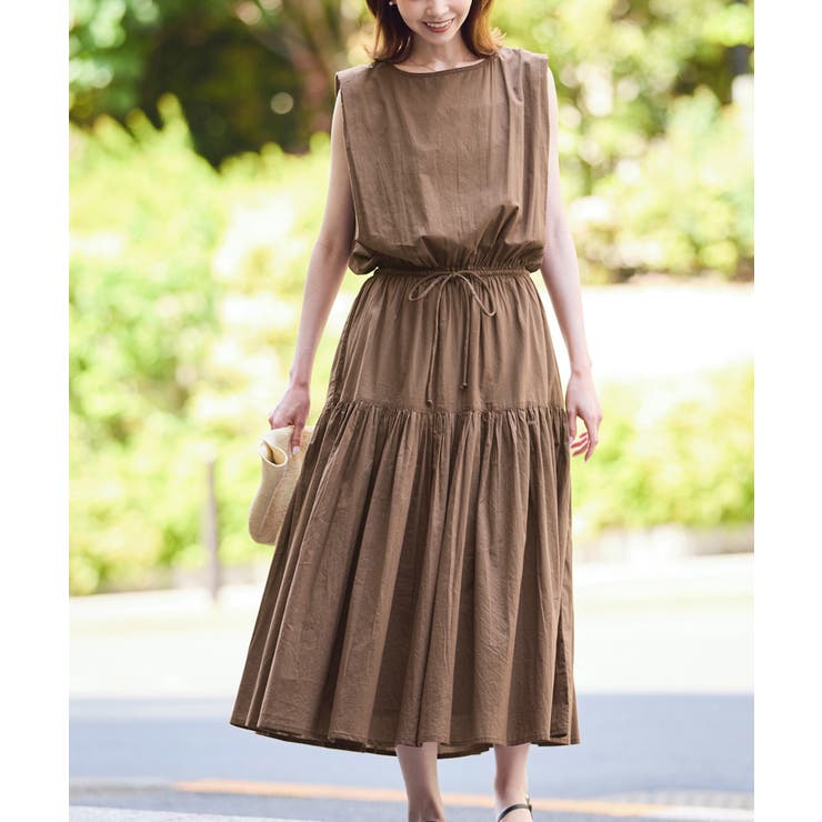 ブラウン系(22) | コットンボイルティアードワンピース | ROPE' PICNIC