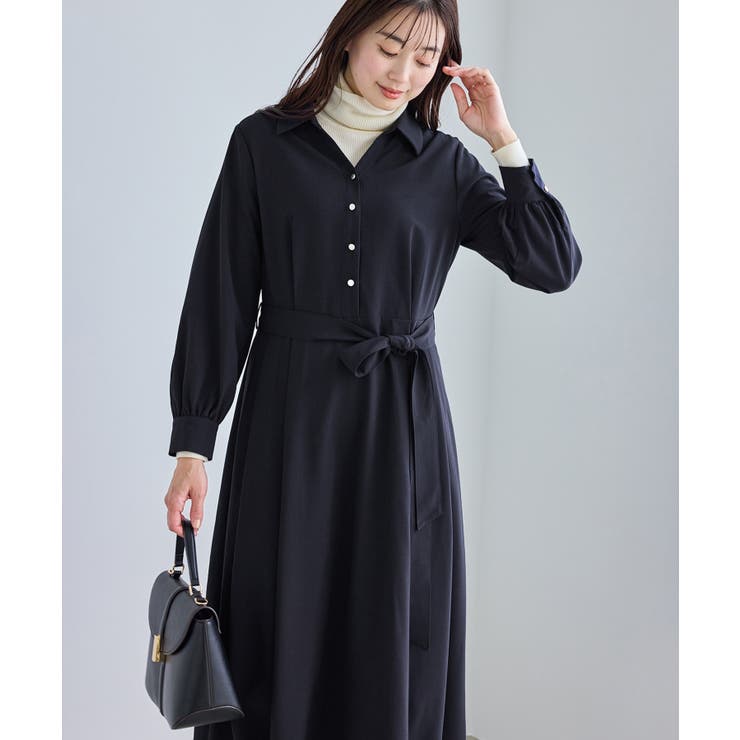 ネイビー(40) | リボンシャツワンピース | ROPE' PICNIC