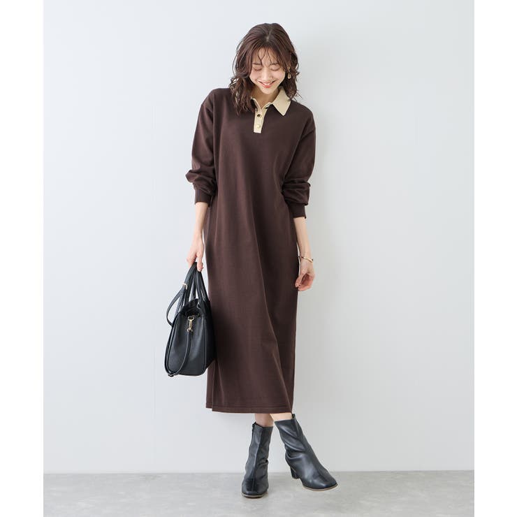 配色スキッパーニットワンピース | ROPE' PICNIC | 詳細画像3 