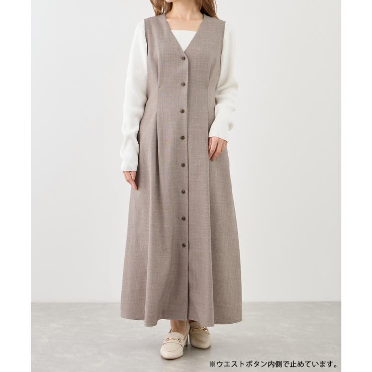 【低身長・小柄さんサイズ】ウエストタックジャンパースカート | ROPE' PICNIC | 詳細画像10 