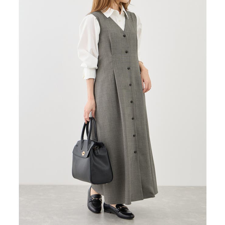 【低身長・小柄さんサイズ】ウエストタックジャンパースカート | ROPE' PICNIC | 詳細画像4 