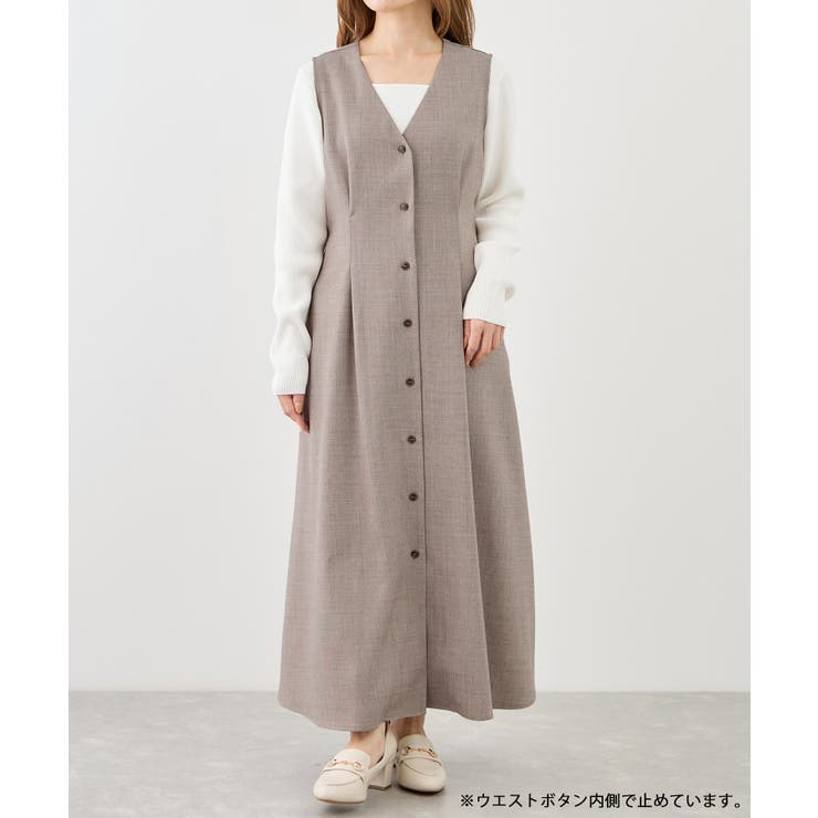 【低身長・小柄さんサイズ】ウエストタックジャンパースカート | ROPE' PICNIC | 詳細画像9 