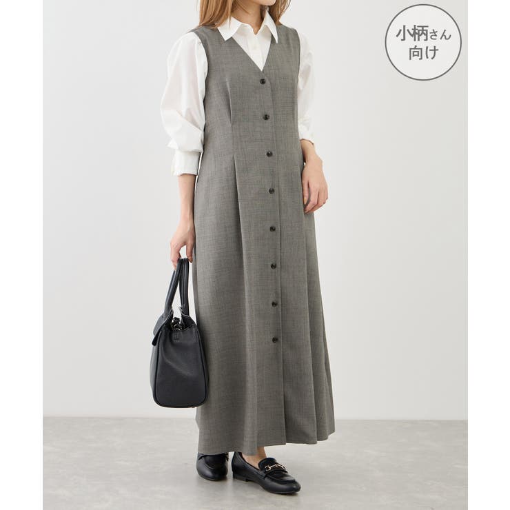 グレーサブ(09) | 【低身長・小柄さんサイズ】ウエストタックジャンパースカート | ROPE' PICNIC