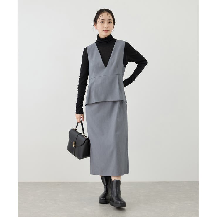 グレー(07) | レイヤード風ペプラムジャンパースカート | ROPE' PICNIC