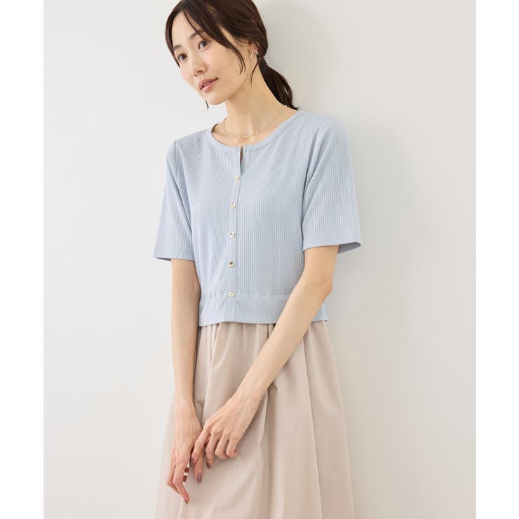 キーネック布帛ドッキングカットワンピース | ROPE' PICNIC | 詳細画像15 