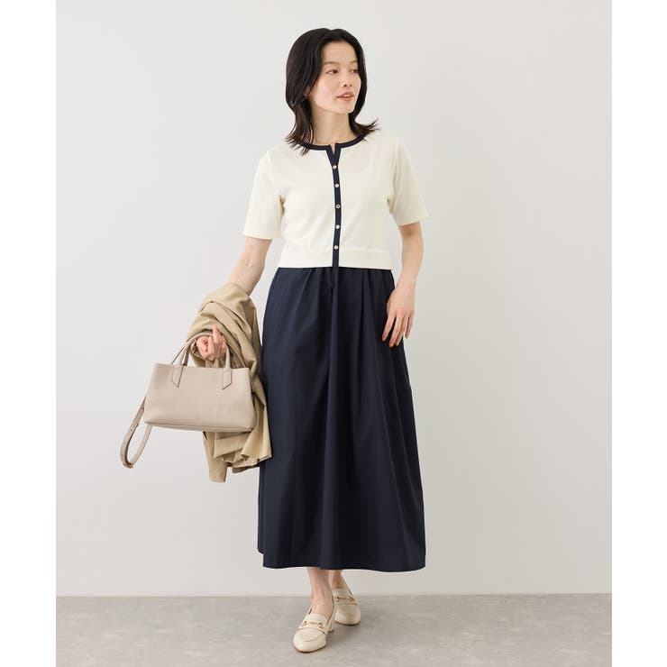 キーネック布帛ドッキングカットワンピース | ROPE' PICNIC | 詳細画像18 