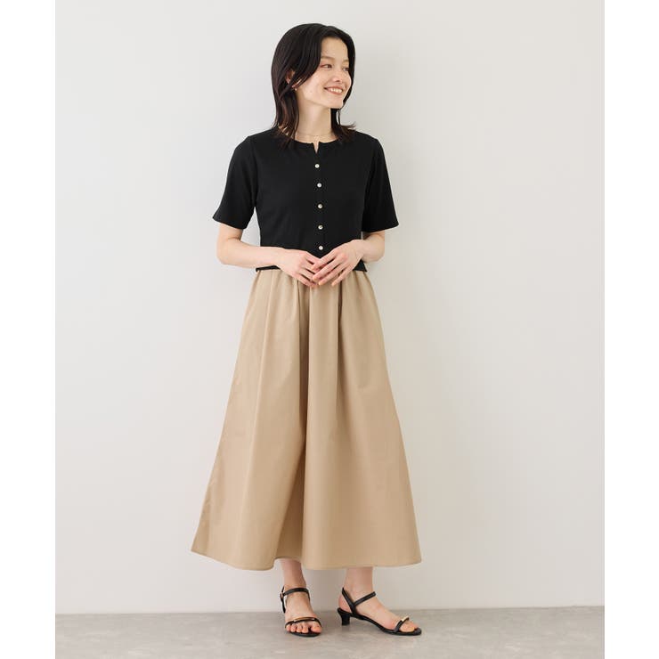 キーネック布帛ドッキングカットワンピース | ROPE' PICNIC | 詳細画像22 