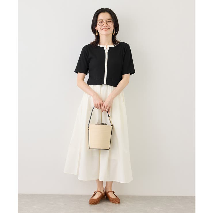 キーネック布帛ドッキングカットワンピース | ROPE' PICNIC | 詳細画像25 