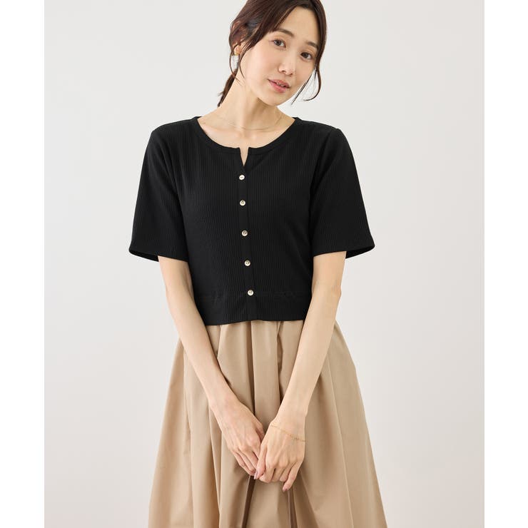 キーネック布帛ドッキングカットワンピース | ROPE' PICNIC | 詳細画像5 