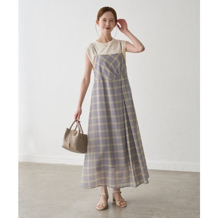 ラベンダー(52) | 【一部店舗限定】シアーマドラスチェックボイルキャミワンピース | ROPE' PICNIC