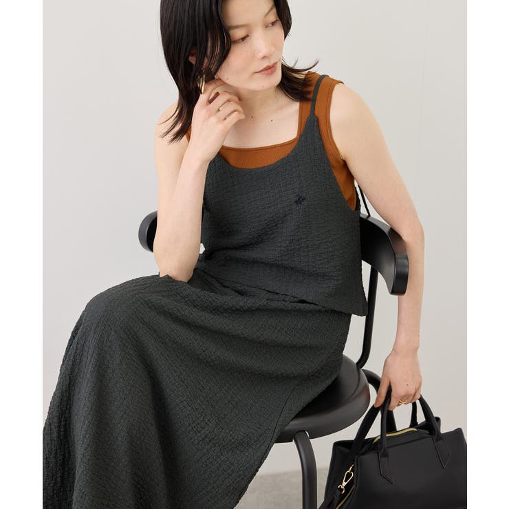 ブラック(01) | 【BEVERLYHILLS POLO CLUB】ふくれジャガードキャミワンピース | ROPE' PICNIC