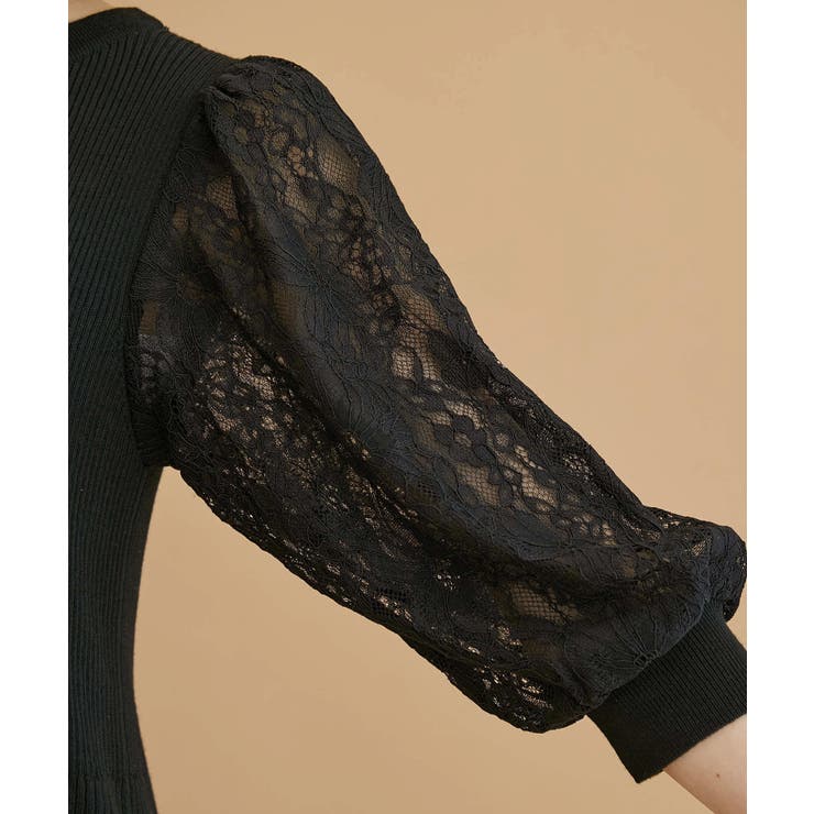 着丈が選べる/レース袖リブ使いニットワンピース | ROPE' PICNIC | 詳細画像7 