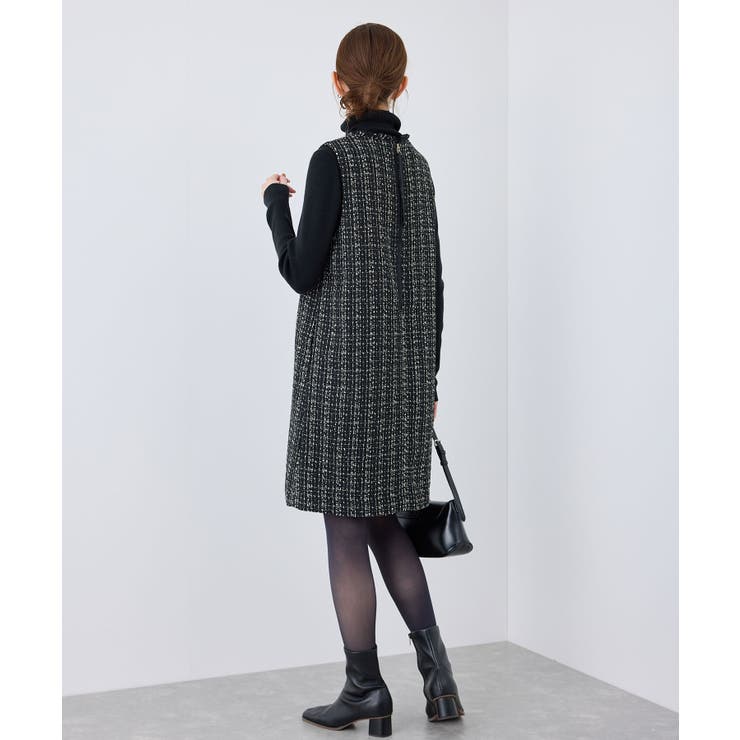 着丈が選べるラメツイードジャンパースカート[品番：RPCW0046874