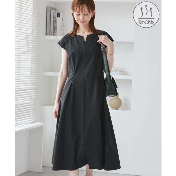 ブラック(01) | 【吸水速乾】ウエストタックカットワンピース | ROPE' PICNIC