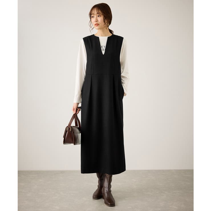 ブラック(01) | キーネックジャンパースカート | ROPE' PICNIC