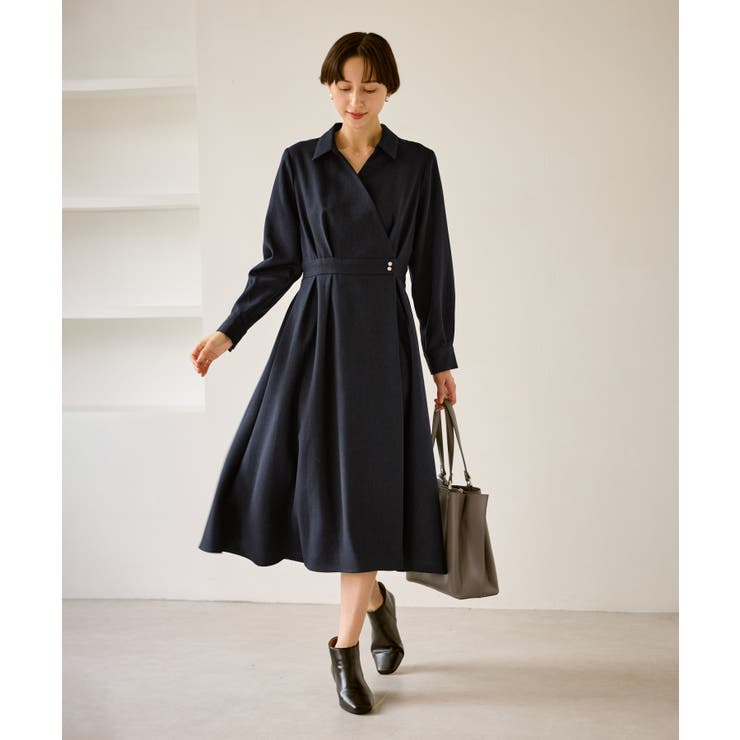 カシュクールシャツコンシャスワンピース[品番：RPCW0051323]｜ROPE