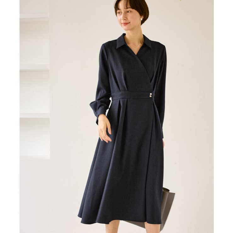 ネイビー(40) | カシュクールシャツコンシャスワンピース | ROPE' PICNIC