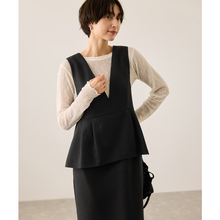 【新色追加】レイヤード風ペプラムジャンパースカート | ROPE' PICNIC | 詳細画像10 